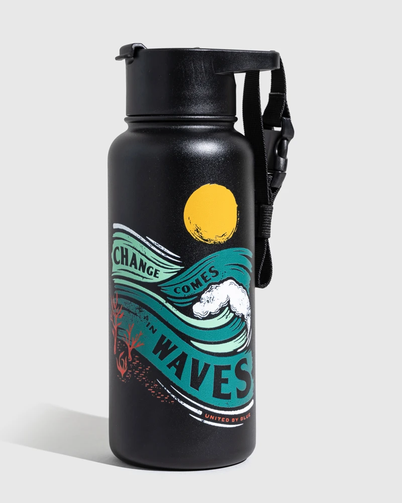 Change Comes In Waves 32 Oz. Insulated Steel Bottle