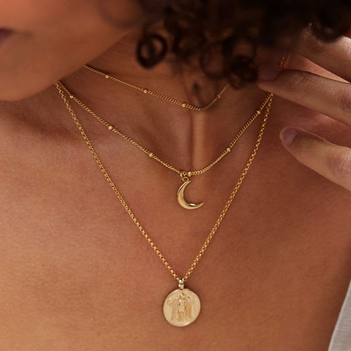 Gold vermeil necklace and pendants