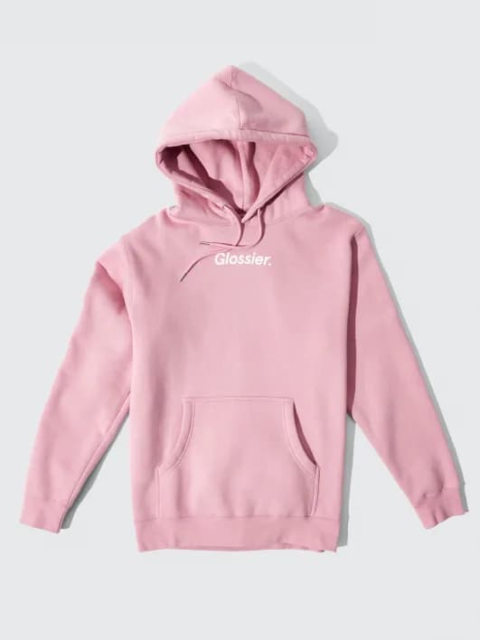 Glossier pink hoodie